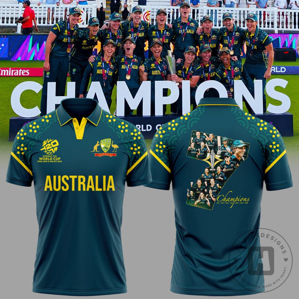 Australia Women's Cricket 2026 T20 World Cup Champions Polo Shirt
