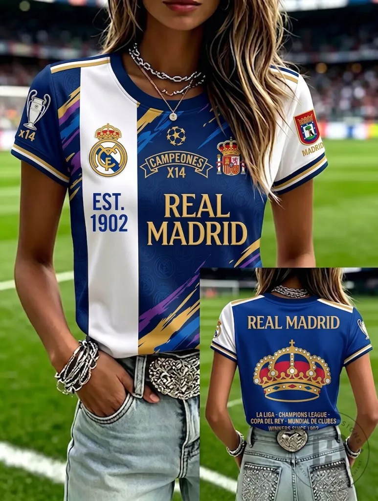 Real Madrid Fan Artistic Print Short-Sleeve T-Shirt