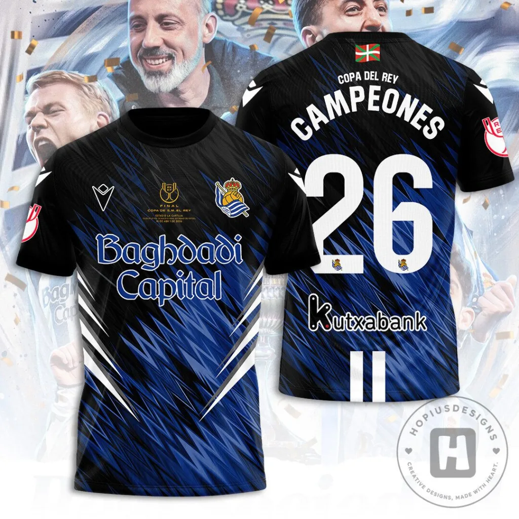 2026 Football Jersey of Real Sociedad, Champions of the Copa del Rey