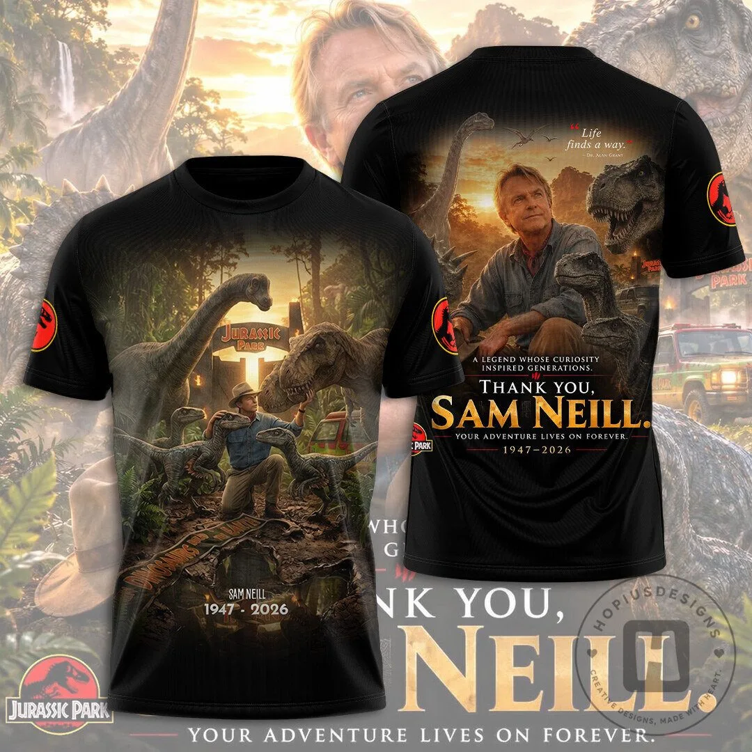 Jurassic Park Sam Neill Tribute Movie Poster All-Over Print T-Shirt