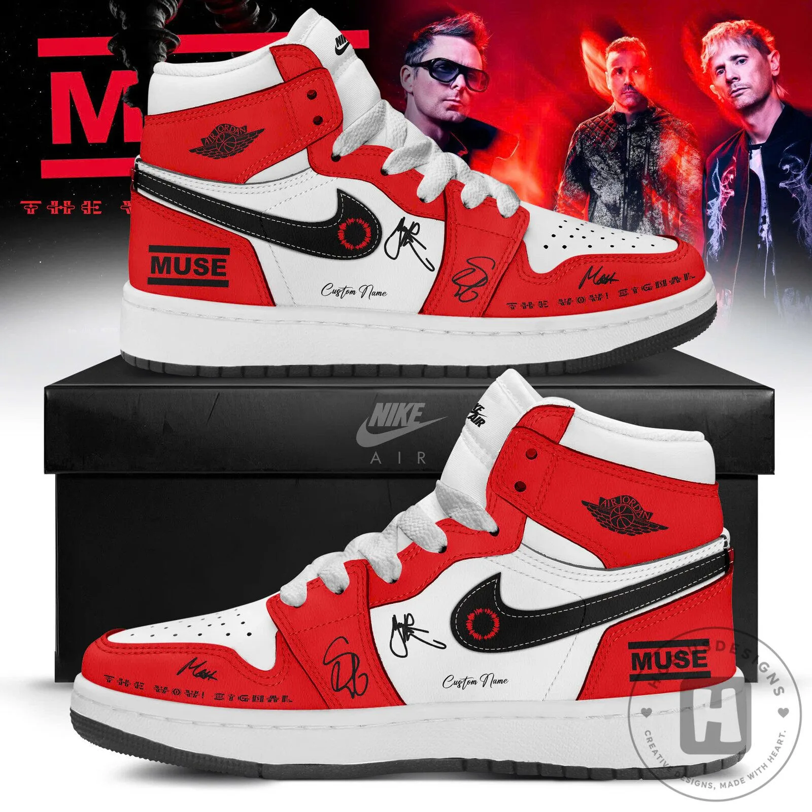Muse The Wow! Signal Tour 2026 Limited Edition Air Jordan High Top Sneakers