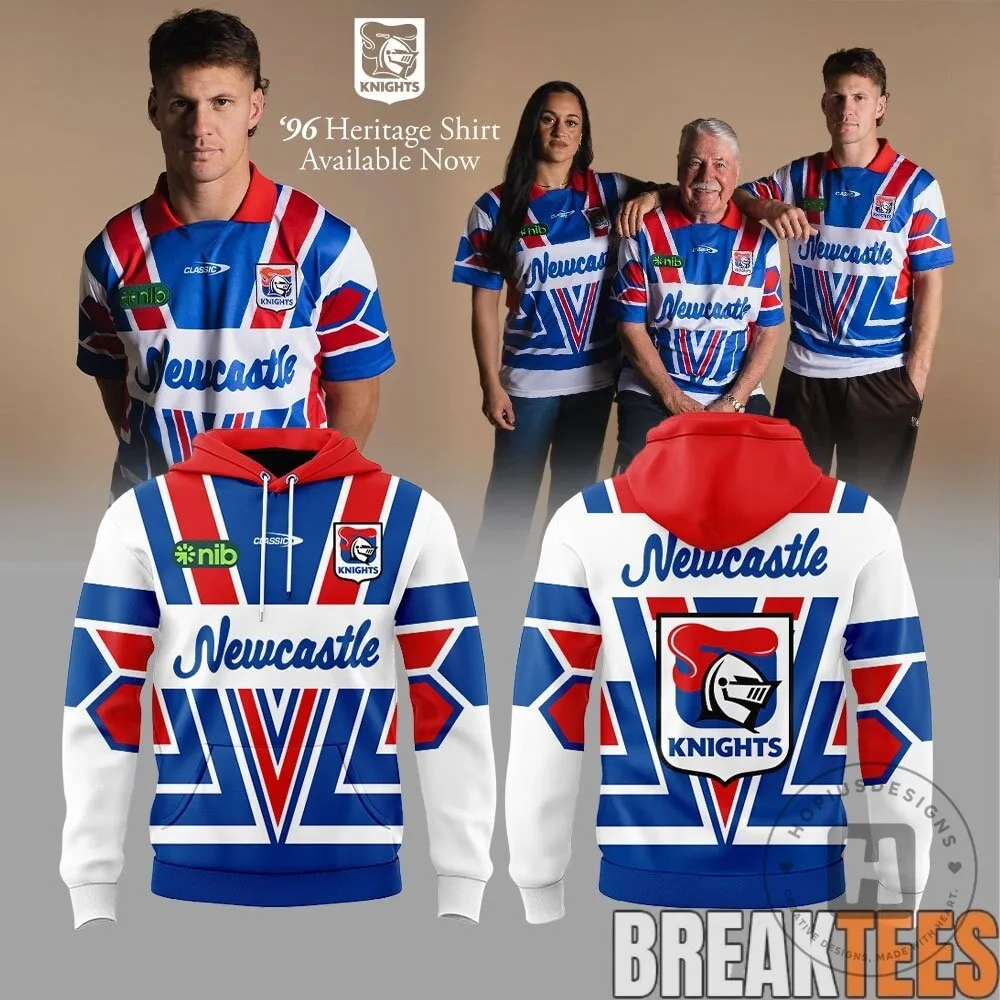 Newcastle Knights Rugby League Football Club 1996 Heritage Design Hoodie