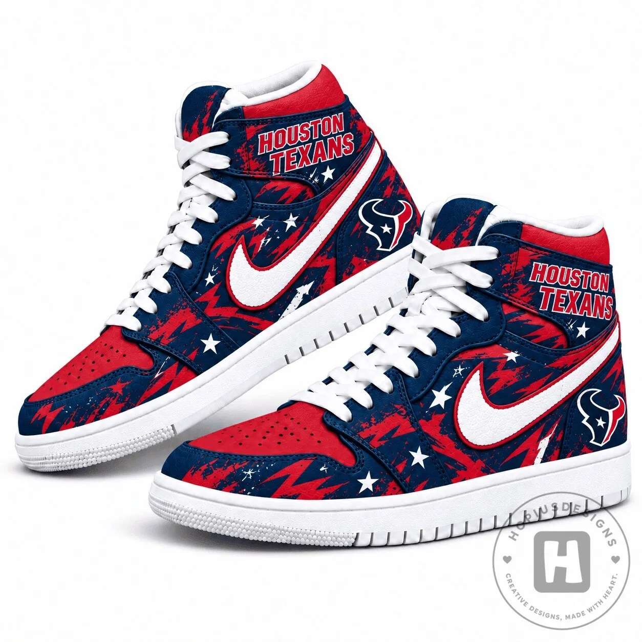 Houston Texans Graffiti Style High Top Sneakers