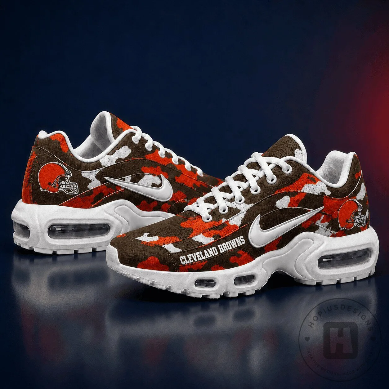 Cleveland Browns Football Team Camouflage Pattern Air Max Sneakers