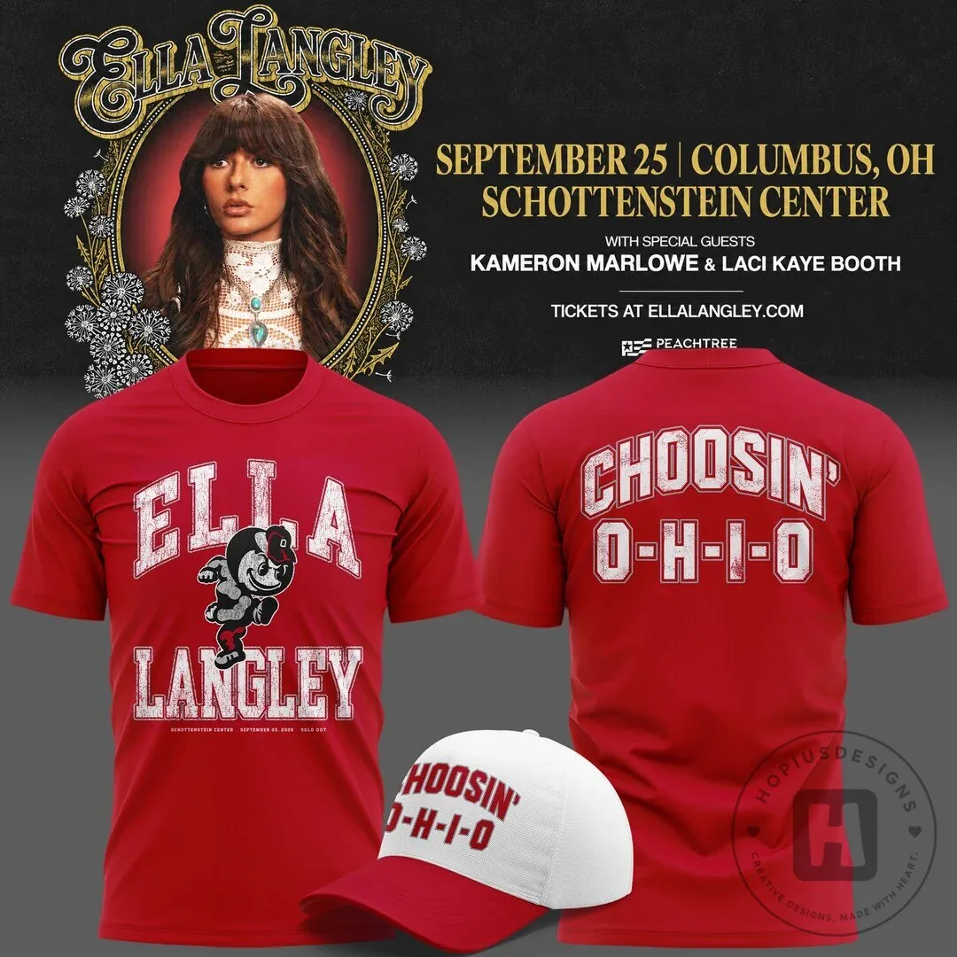 Ella Langley Choosin Ohio Buckeye Mascot Concert Tour Red T-Shirt