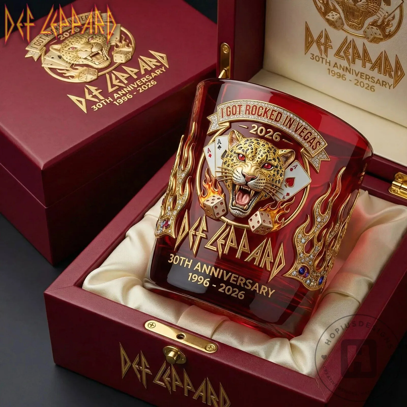 Def Leppard 30th Anniversary I Got Rocked In Vegas Drinking Glass