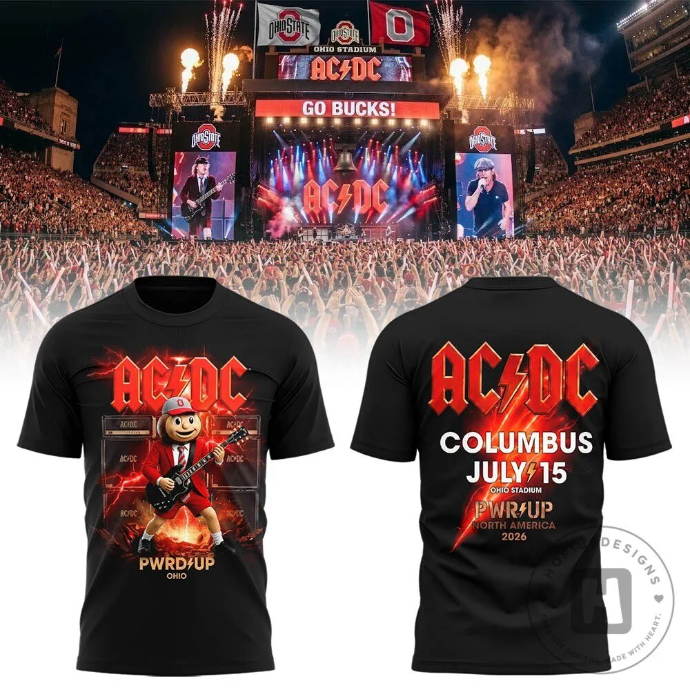 Ohio State Buckeyes Football AC/DC Power Up Tour Columbus Concert T-Shirt