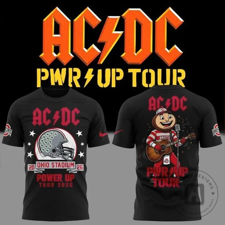 2026 AC/DC Power Up Tour Concert T-Shirt for Ohio State Football