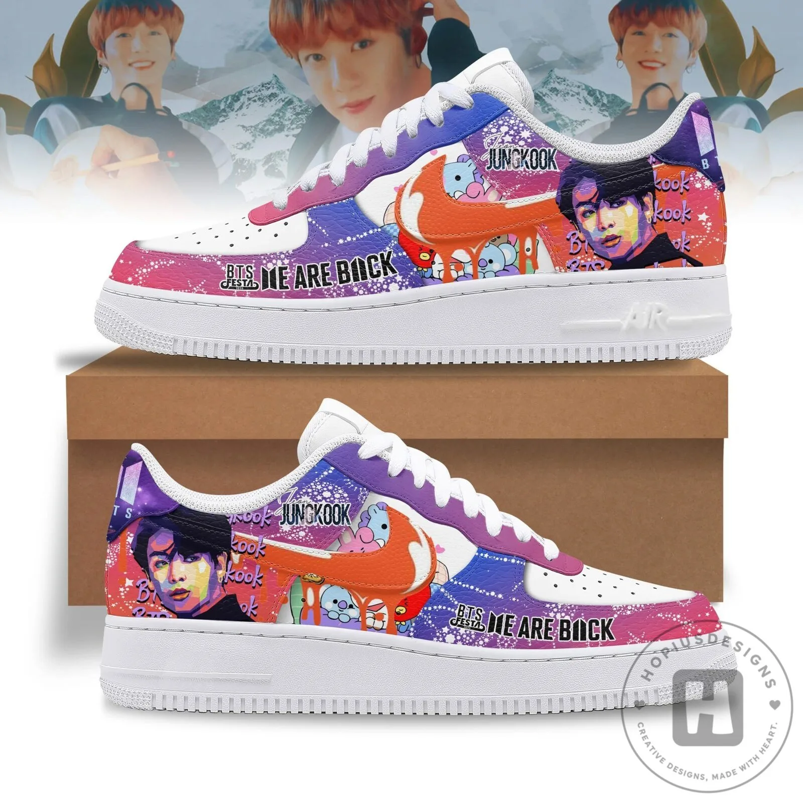 BTS Jungkook We Are Back Custom Air Force 1 Sneakers