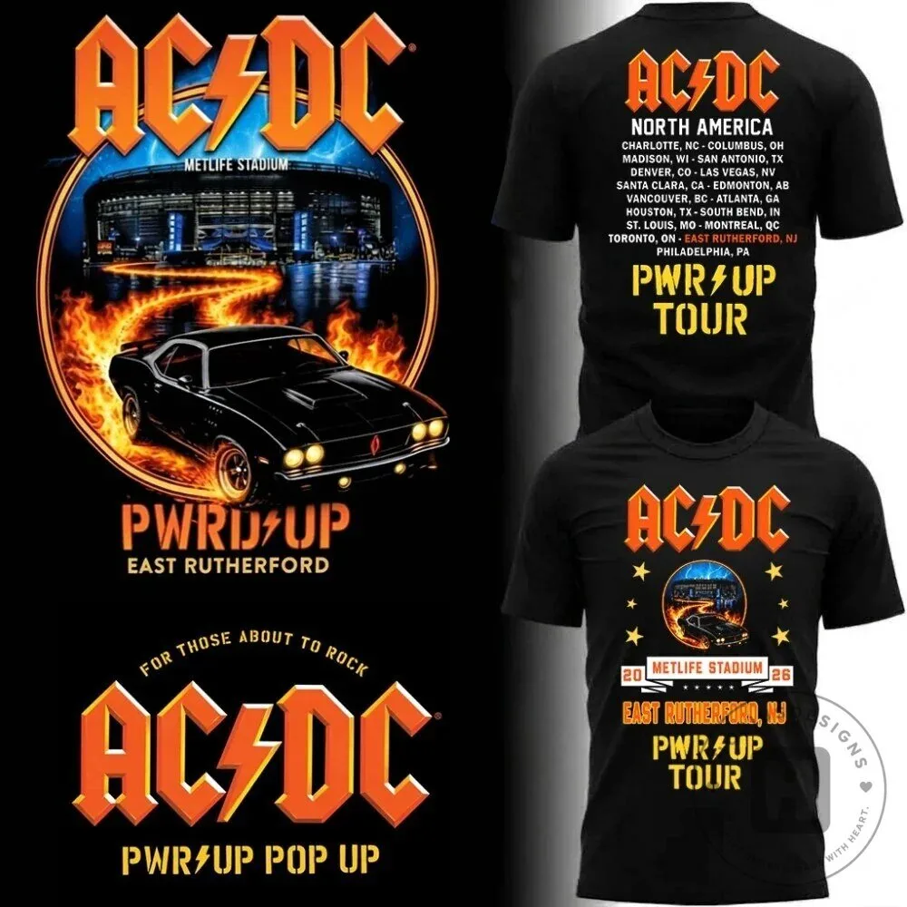 AC/DC Power Up Tour 2026 MetLife Stadium East Rutherford Concert T-Shirt