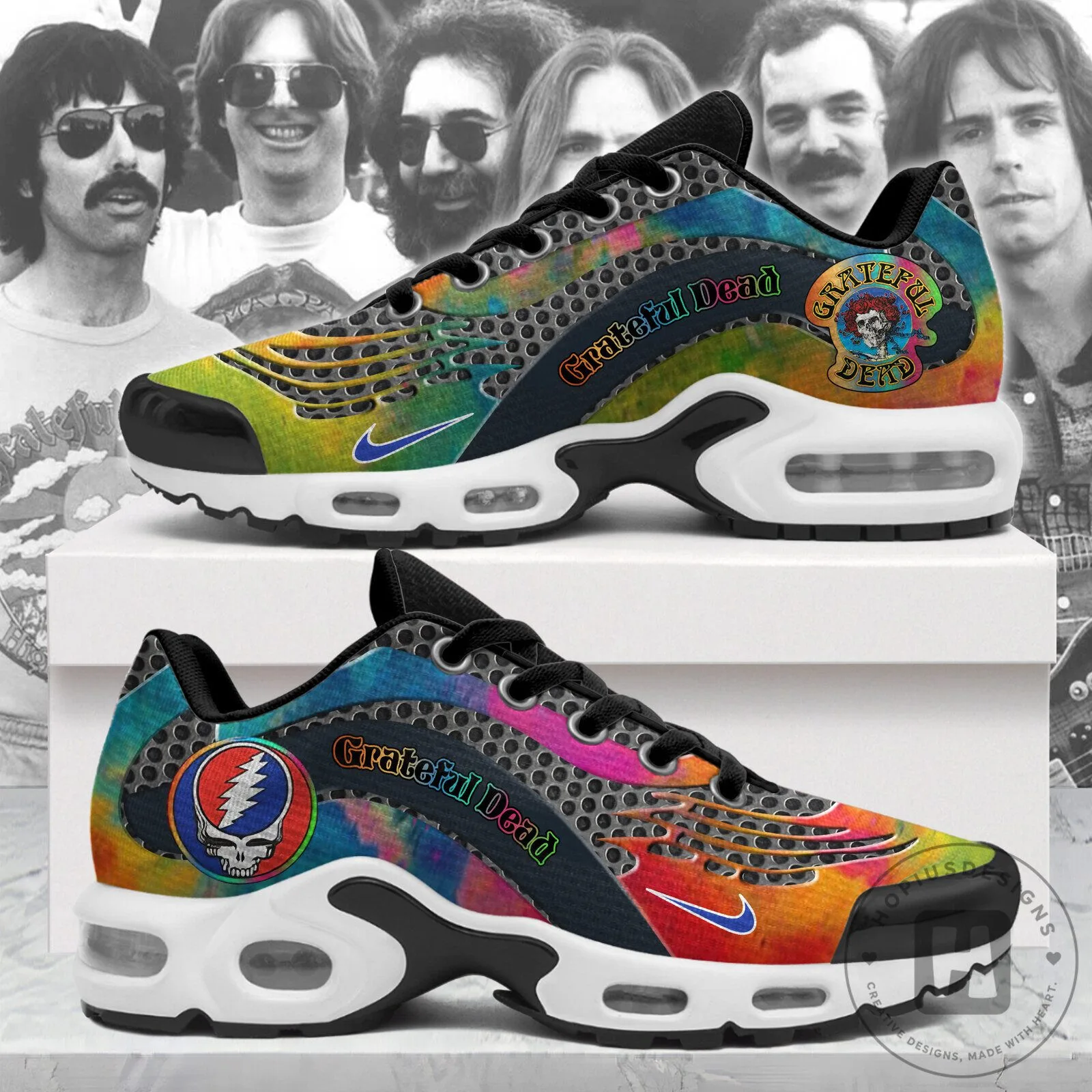 Grateful Dead Tie-Dye Pattern Air Cushion Sports Sneakers