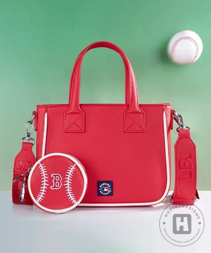 Boston Red Sox Baseball Tote Bag with Matching Coin Pouch 30 Boston Red Sox Baseball Tote Bag with Matching Coin Pouch