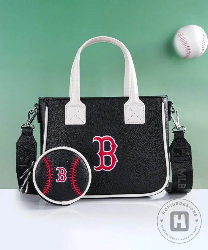 Boston Red Sox Baseball Tote Bag with Matching Coin Pouch 42 Boston Red Sox Baseball Tote Bag with Matching Coin Pouch