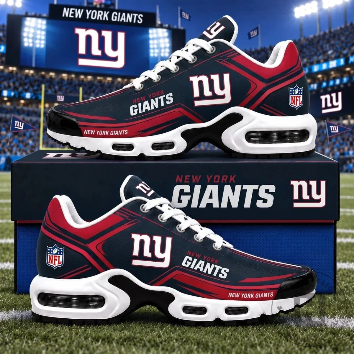 New York Giants NFL Fan Gear Air Max Style Sneakers Shoes