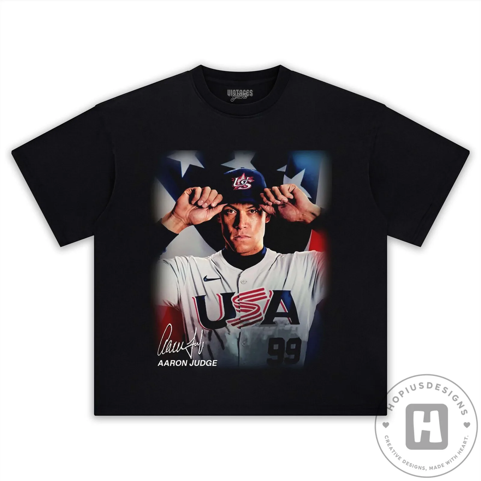 Black Graphic T-Shirt featuring Aaron Judge's USA Baseball Number 99