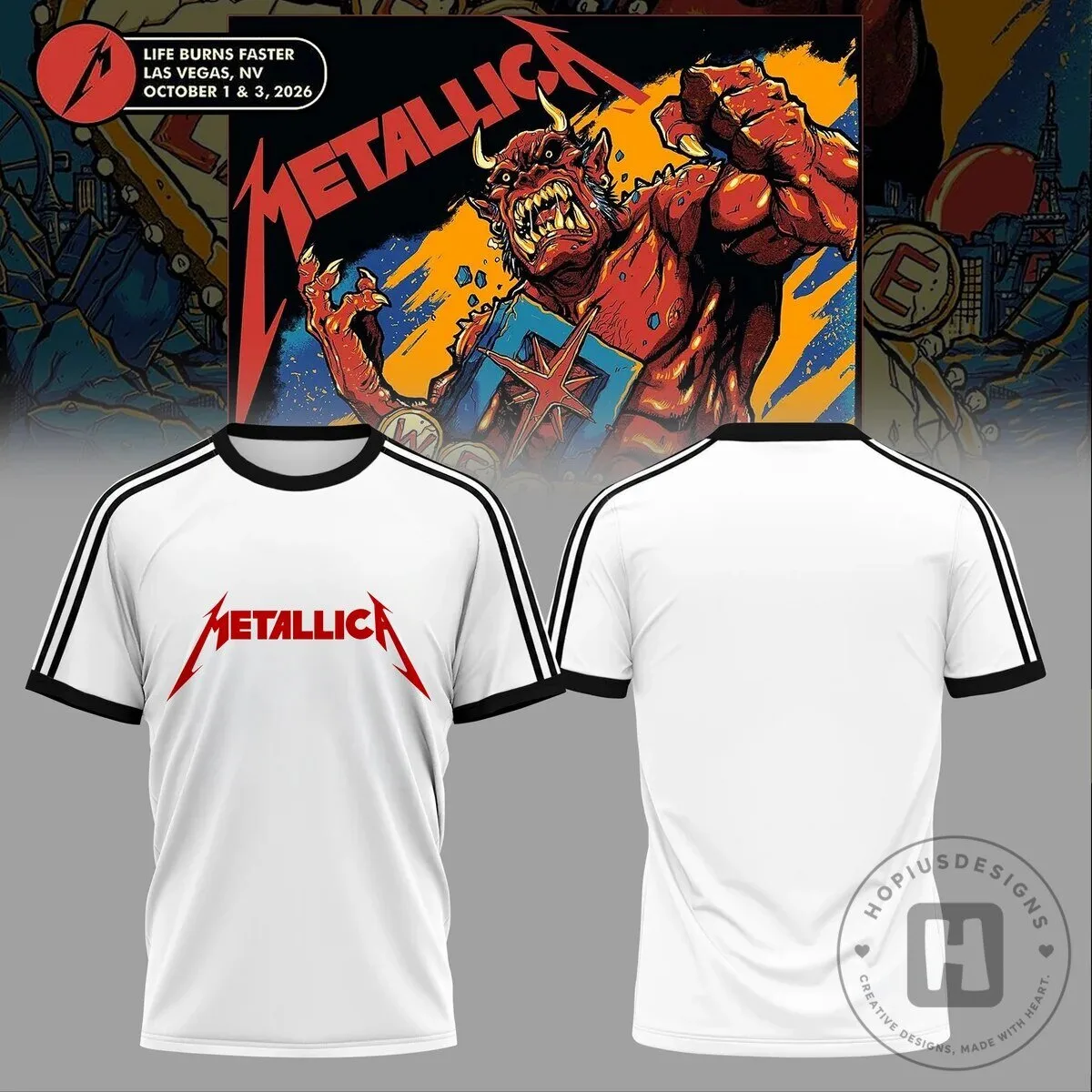 Las Vegas Concert T-Shirt for Metallica's M72 World Tour: Life Burns Faster