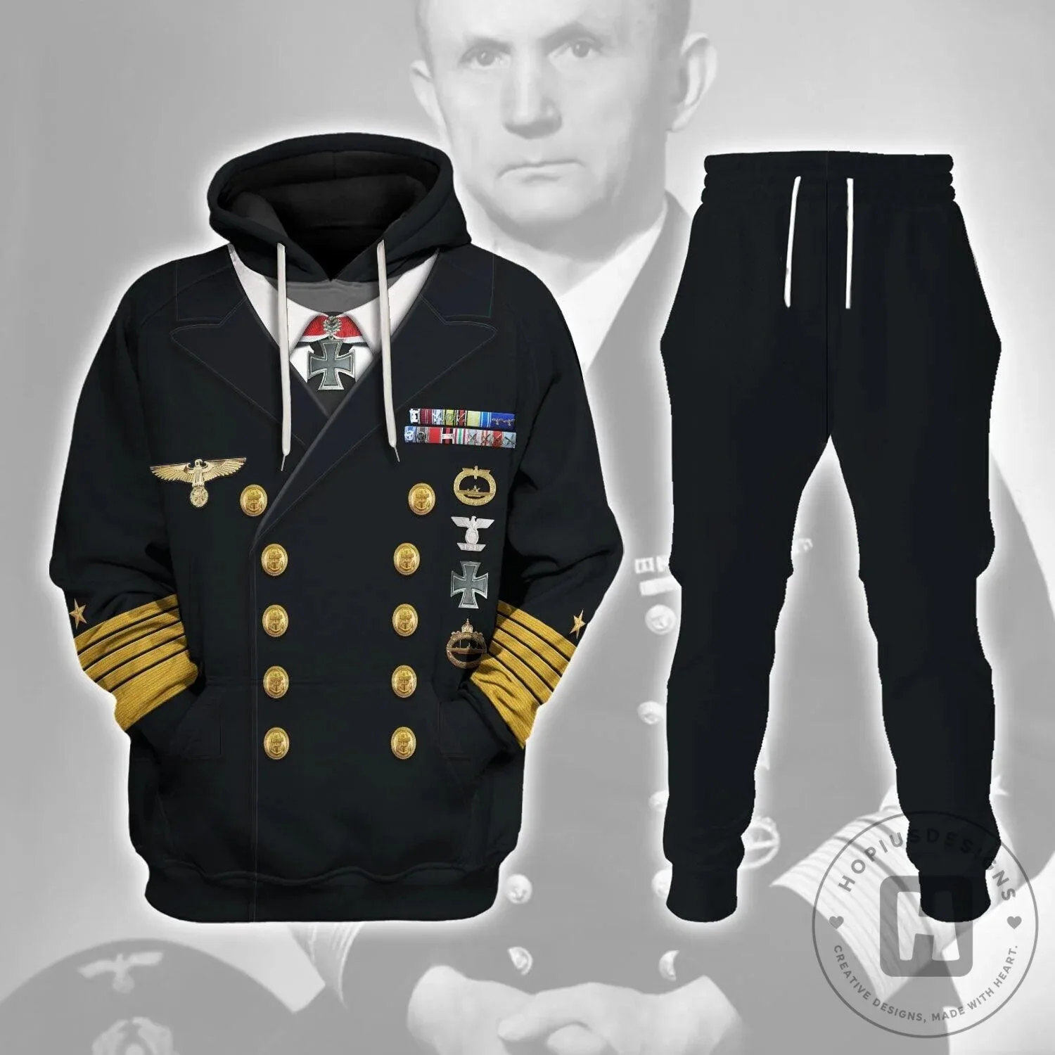 Karl Donitz German Navy Admiral Uniform Costume Hoodie Sweatshirt