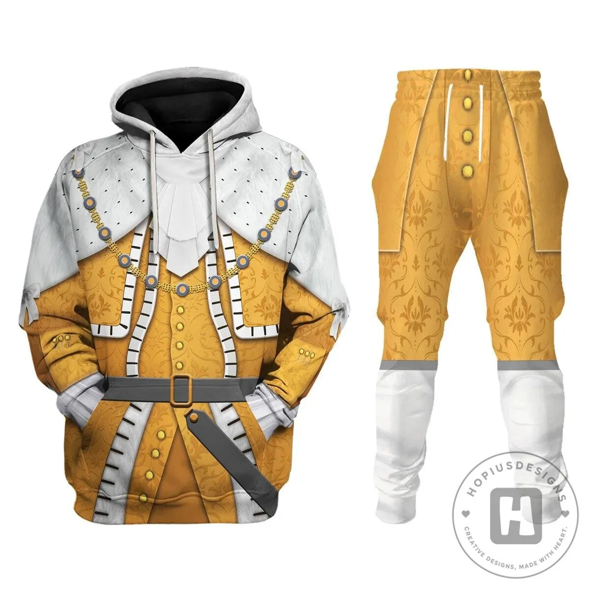 King George III of England Royal Costume Full Print Hoodie and Pants Set