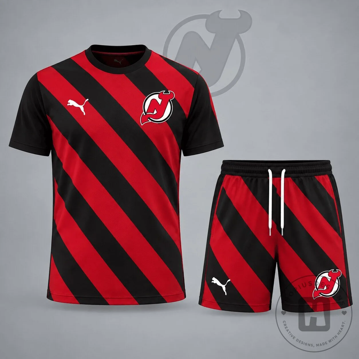 New Jersey Devils Diagonal Velocity Stripe Team Kit