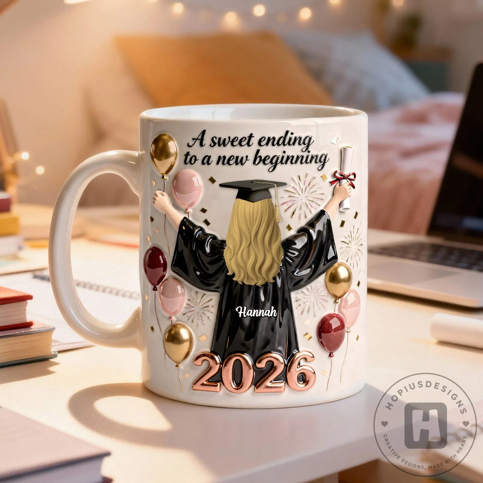 Personalized Graduation Coffee Mug, Class of 2026, Sweet Ending New Beginning 2 Personalized Graduation Coffee Mug, Class of 2026, Sweet Ending New Beginning