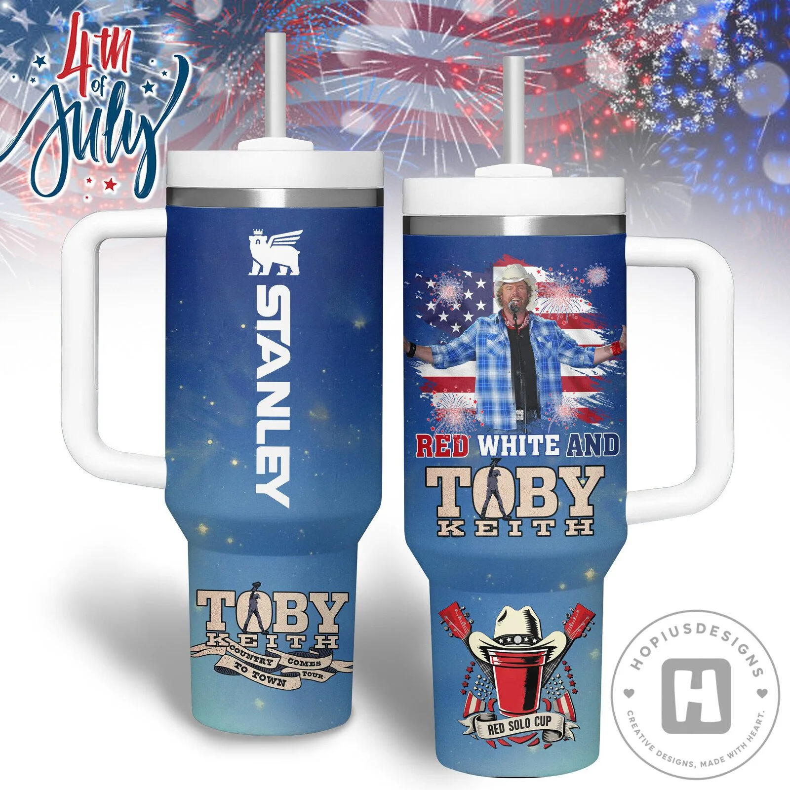 Toby Keith Red Solo Cup Country Music Stanley Tumbler with Handle