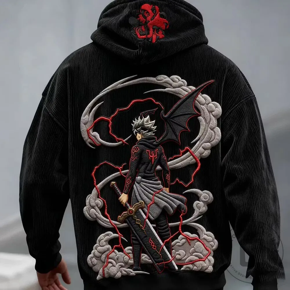 Black Clover Asta Demon Form Embroidered Hoodie