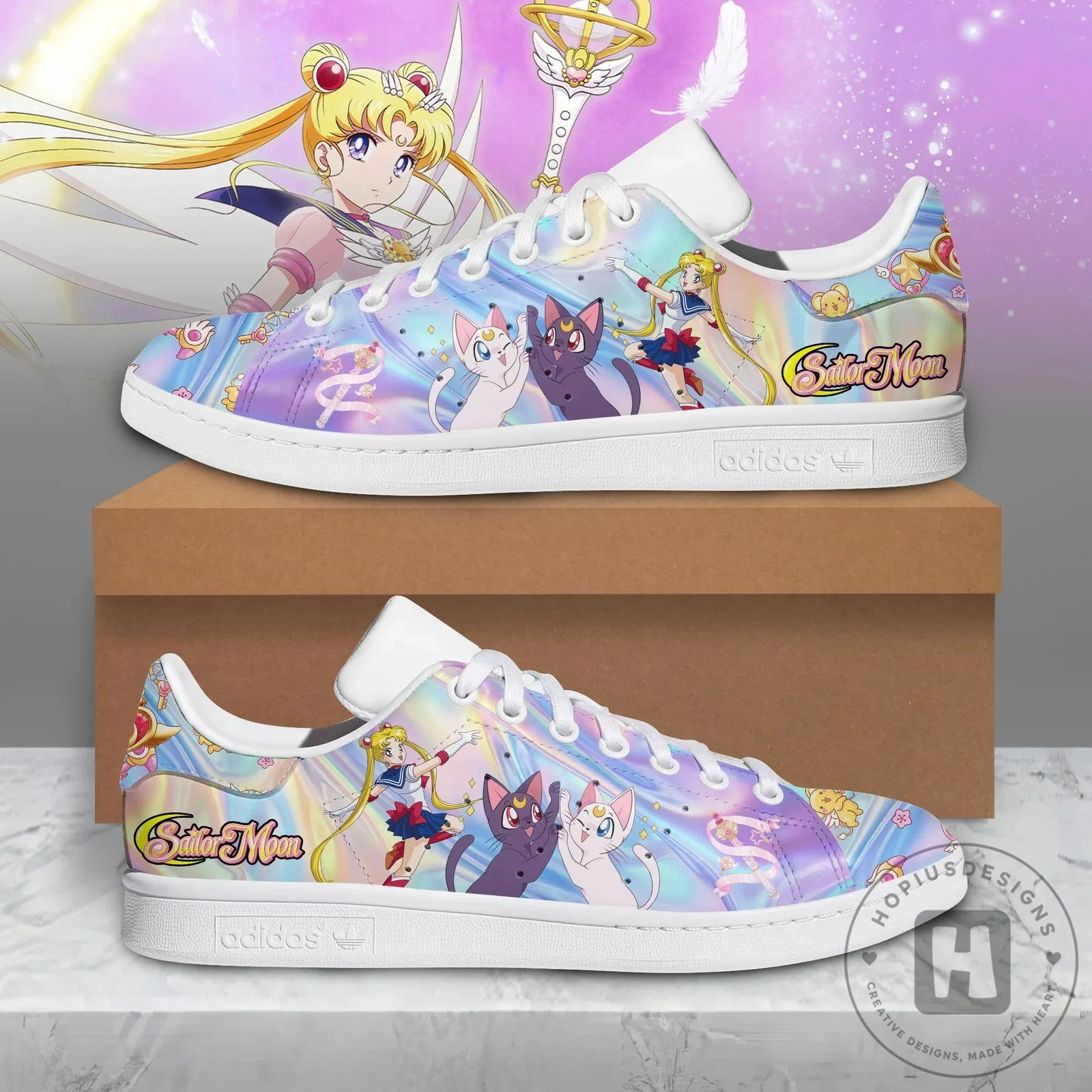 Sailor Moon Anime Character Luna Artemis Pattern Shoes