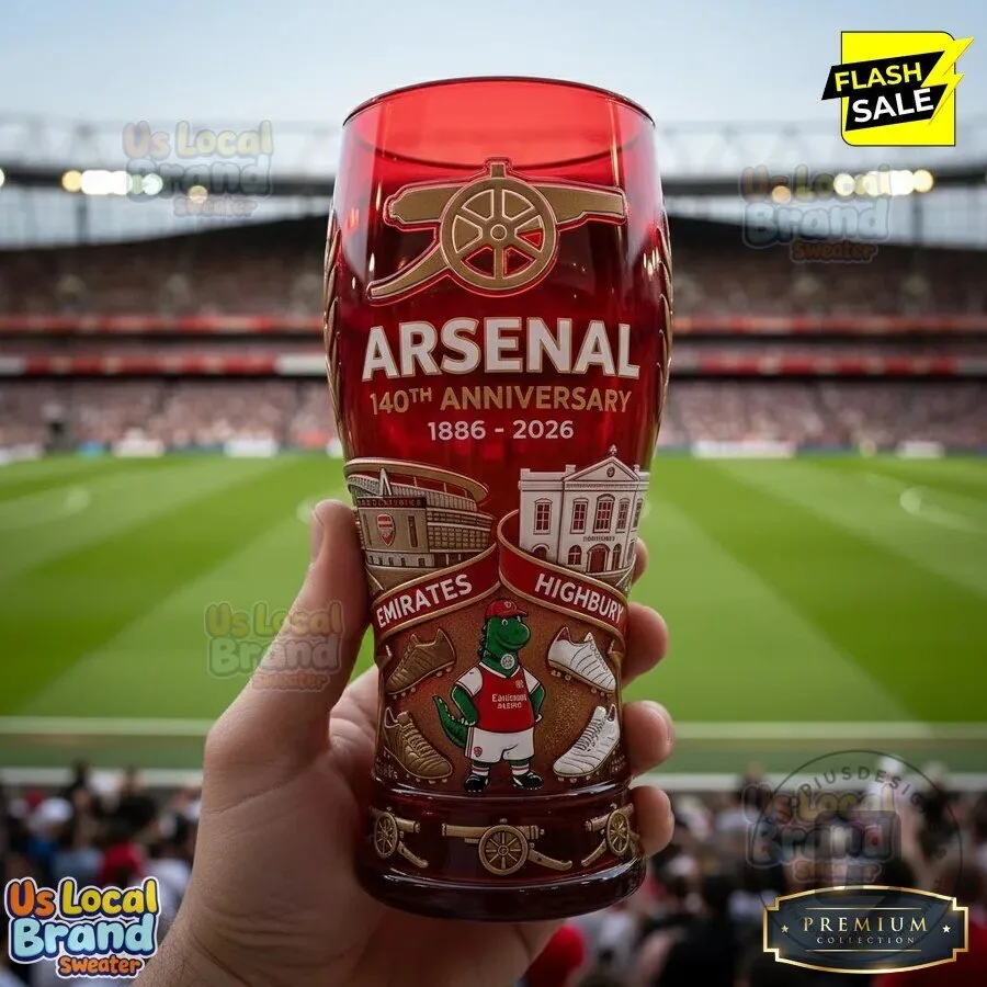 Arsenal Football Club 140th Anniversary Pint Glass