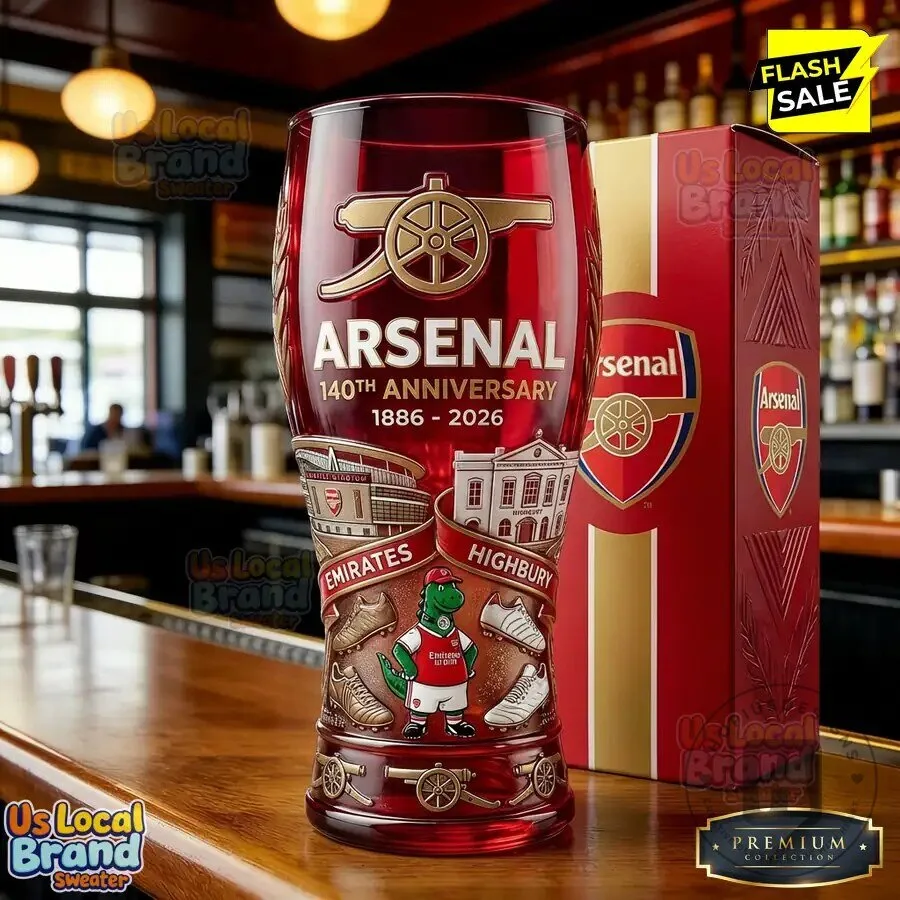 Arsenal Football Club 140th Anniversary Pint Glass 7 Arsenal Football Club 140th Anniversary Pint Glass