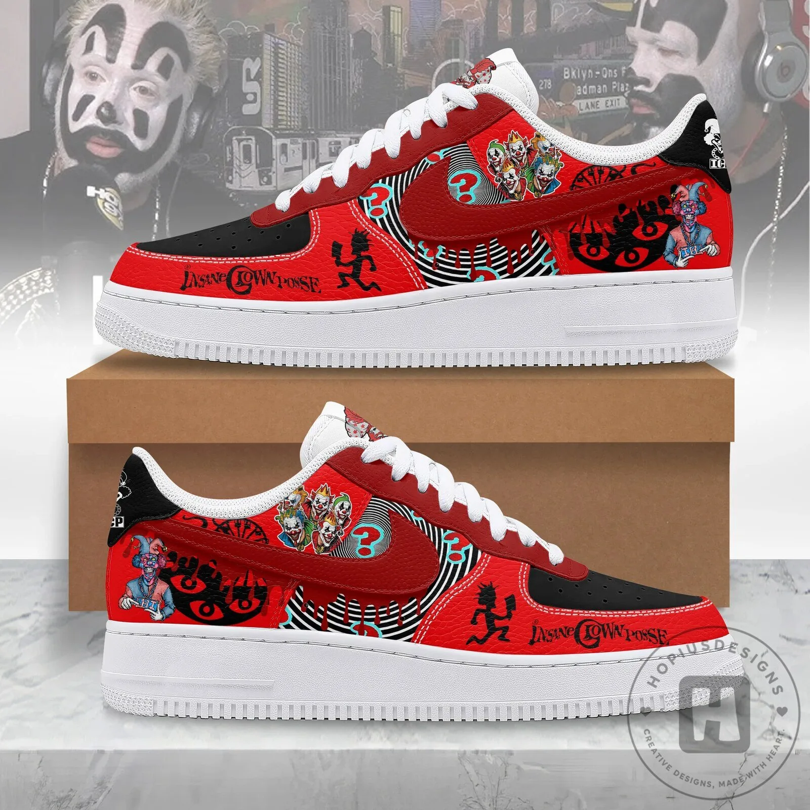 Insane Clown Posse Custom Air Force 1 Style Sneakers