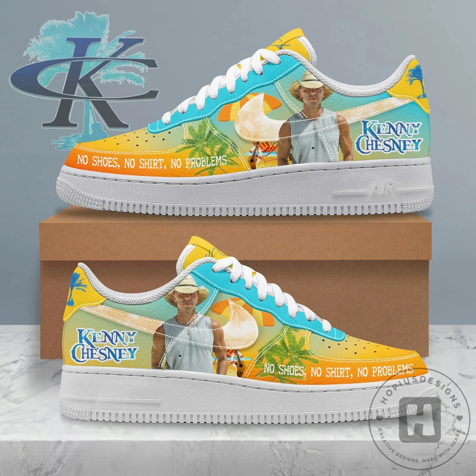 Kenny Chesney No Shoes No Shirt No Problems Air Force 1 Shoes