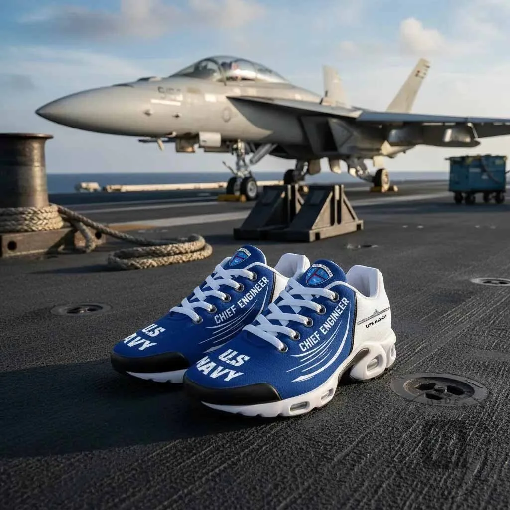 United States Navy Chief Engineer USS Midway Ship Logo Custom Shoes 13 United States Navy Chief Engineer USS Midway Ship Logo Custom Shoes