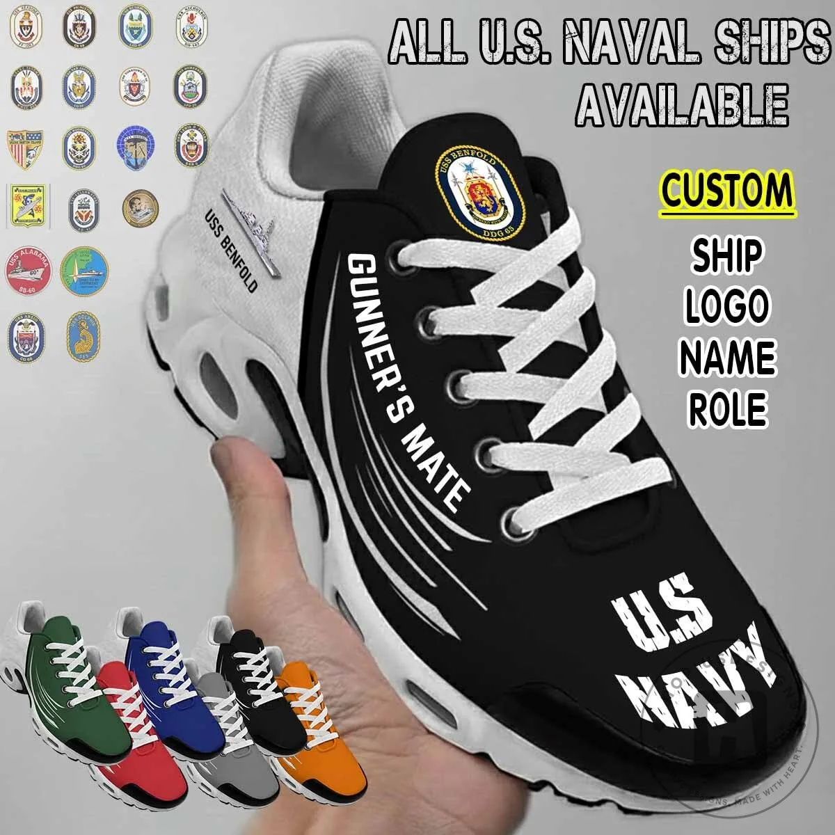 United States Navy Chief Engineer USS Midway Ship Logo Custom Shoes 15 United States Navy Chief Engineer USS Midway Ship Logo Custom Shoes