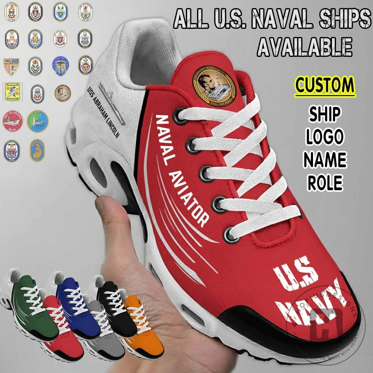 United States Navy Chief Engineer USS Midway Ship Logo Custom Shoes 17 United States Navy Chief Engineer USS Midway Ship Logo Custom Shoes