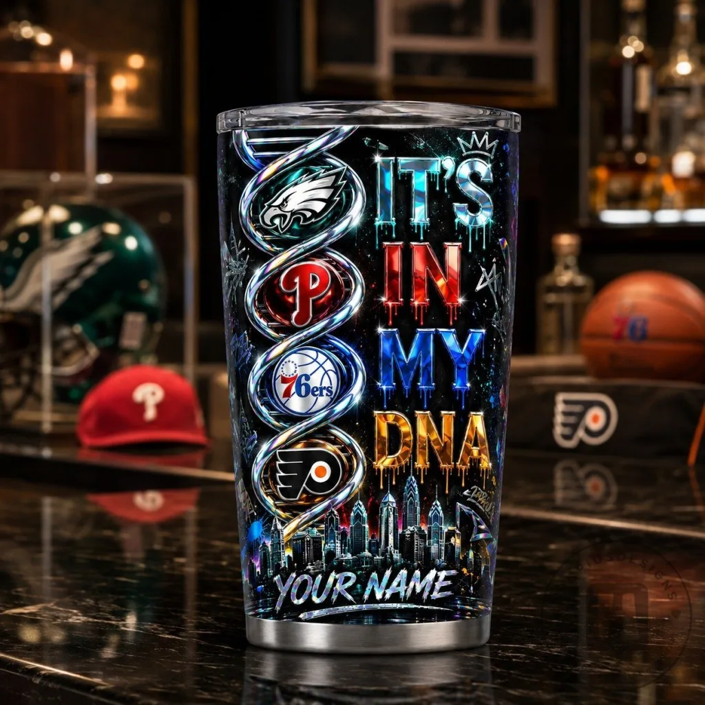 Philadelphia Sports Teams It's In My DNA Personalized Tumbler Philadelphia Sports Teams It's In My DNA Personalized Tumbler