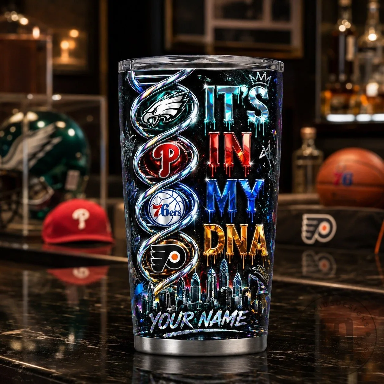 Philadelphia Sports Teams It's In My DNA Personalized Tumbler