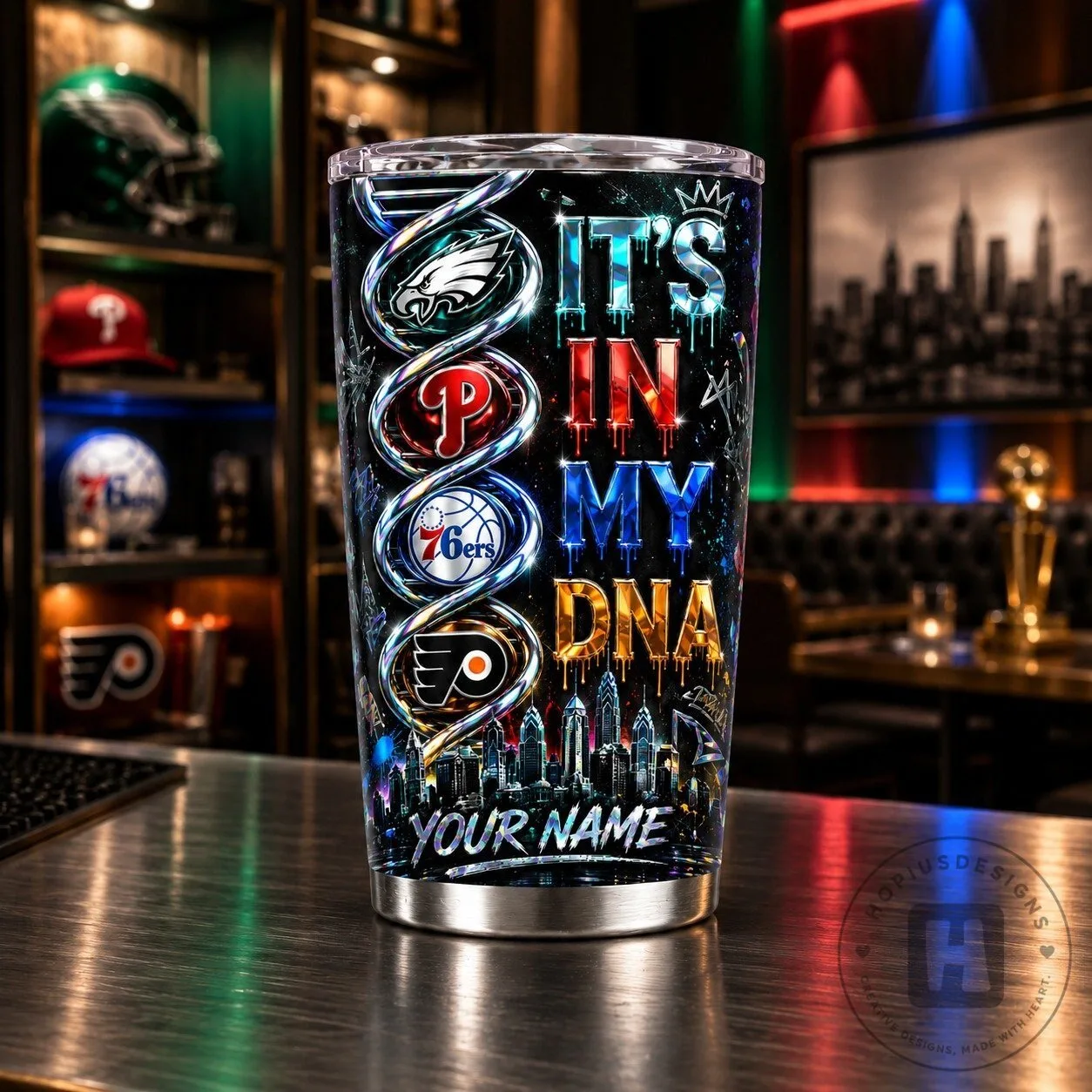 Philadelphia Sports Teams It's In My DNA Personalized Tumbler 21 Philadelphia Sports Teams It