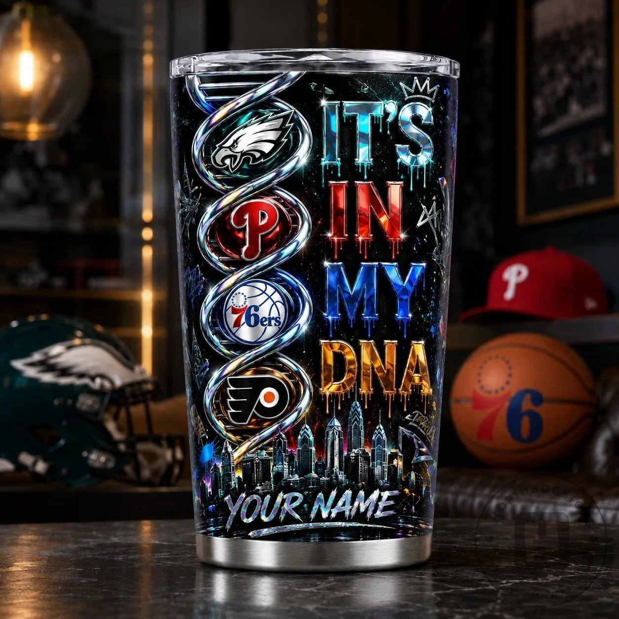 Philadelphia Sports Teams It's In My DNA Personalized Tumbler 24 Philadelphia Sports Teams It