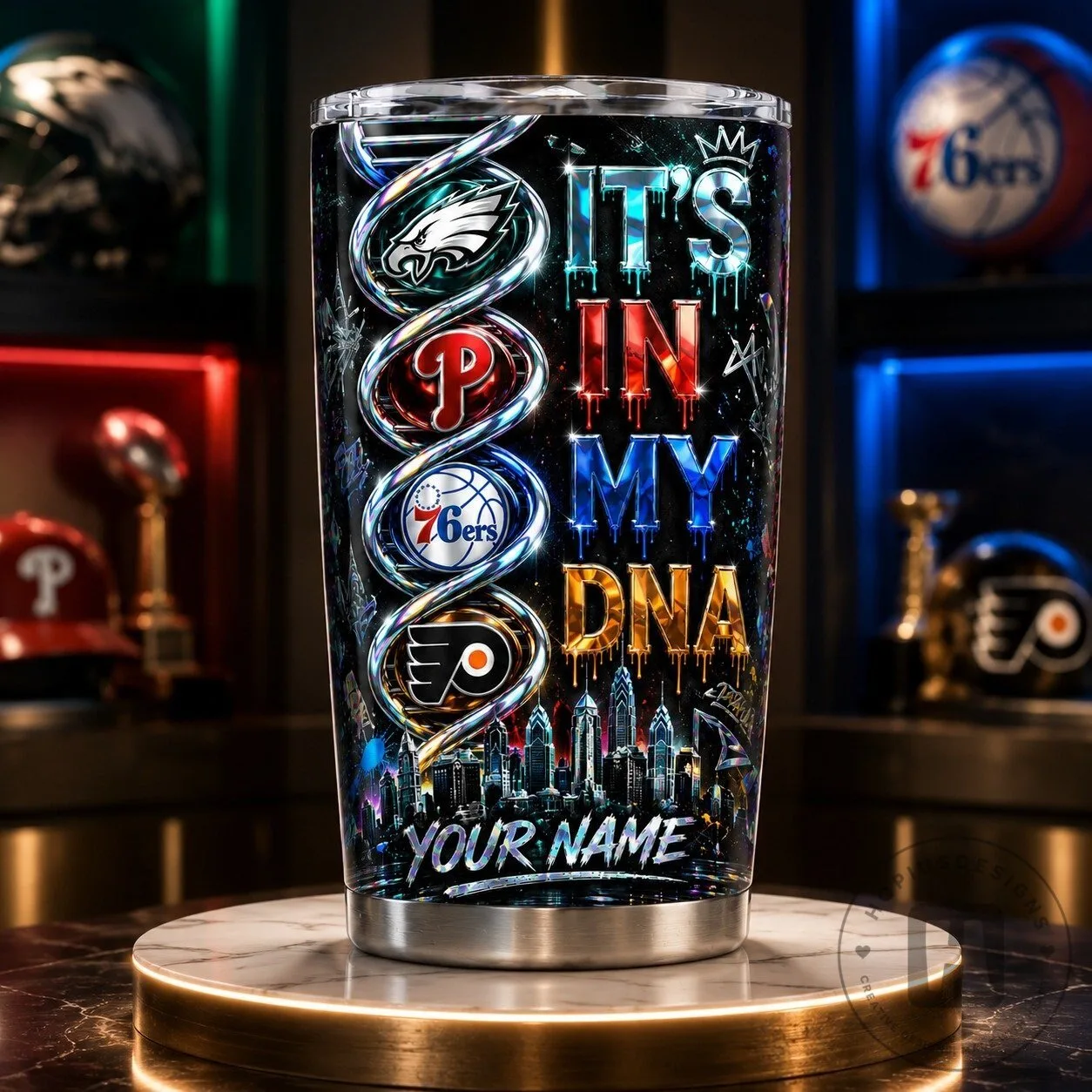 Philadelphia Sports Teams It's In My DNA Personalized Tumbler 25 Philadelphia Sports Teams It