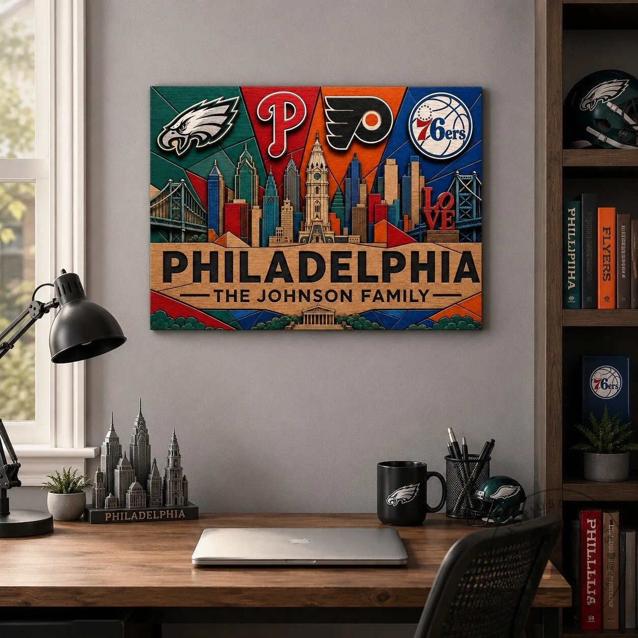 Personalized Philadelphia Sports Teams Skyline Family Name Wall Art 12 Personalized Philadelphia Sports Teams Skyline Family Name Wall Art