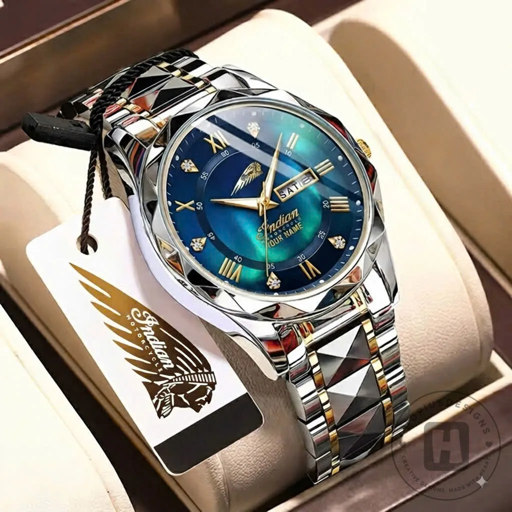 Indian Motorcycle Custom Name Aura Luxury Gentleman's Watch