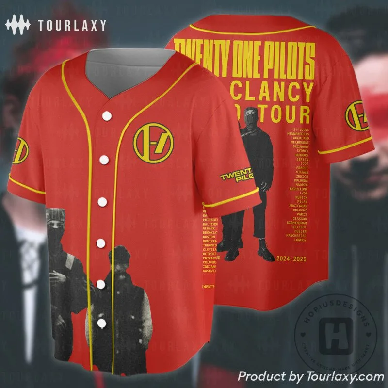 Twenty One Pilots Clancy Tour Red Baseball Jersey
