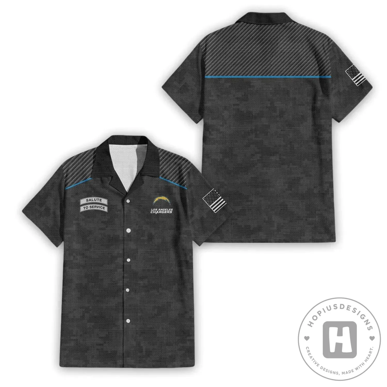 Hawaiian Shirt Premium from Los Angeles Chargers Salute To Service Collection