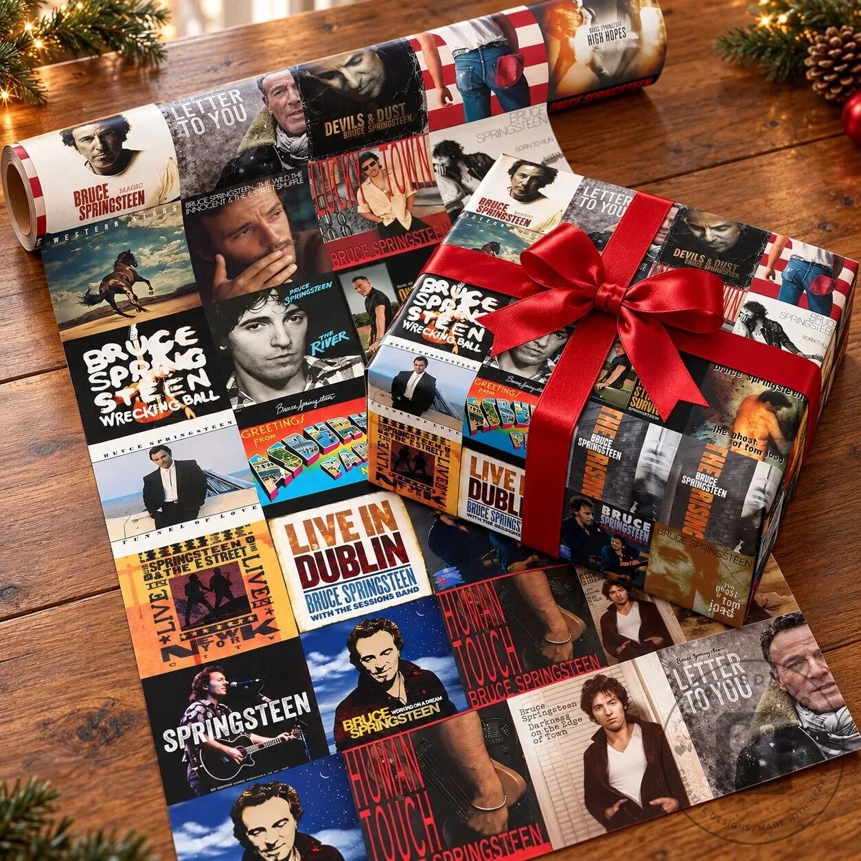 Bruce Springsteen Album Covers Gift Wrap Paper Roll