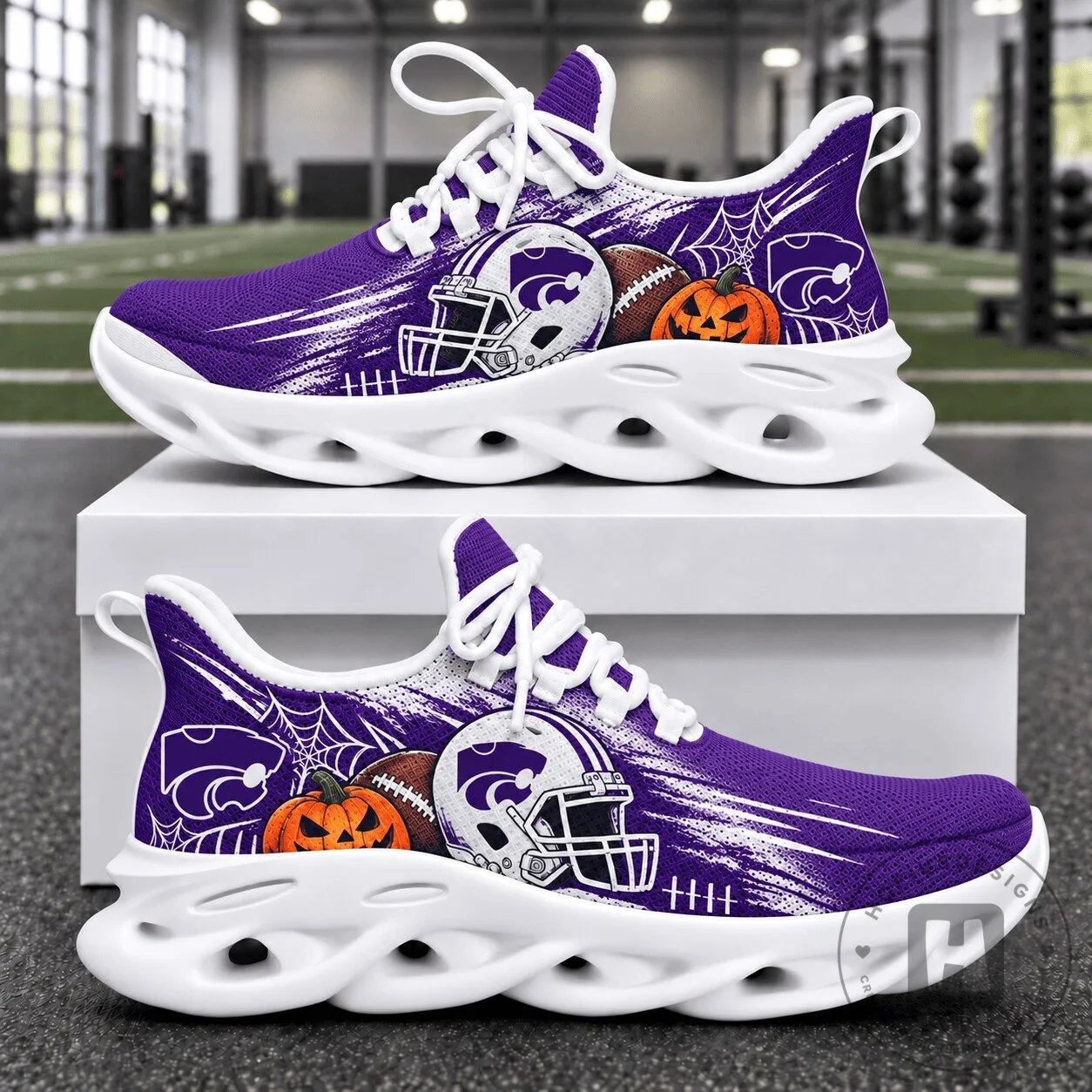 Kansas State Wildcats Halloween Football Chunky Sneakers