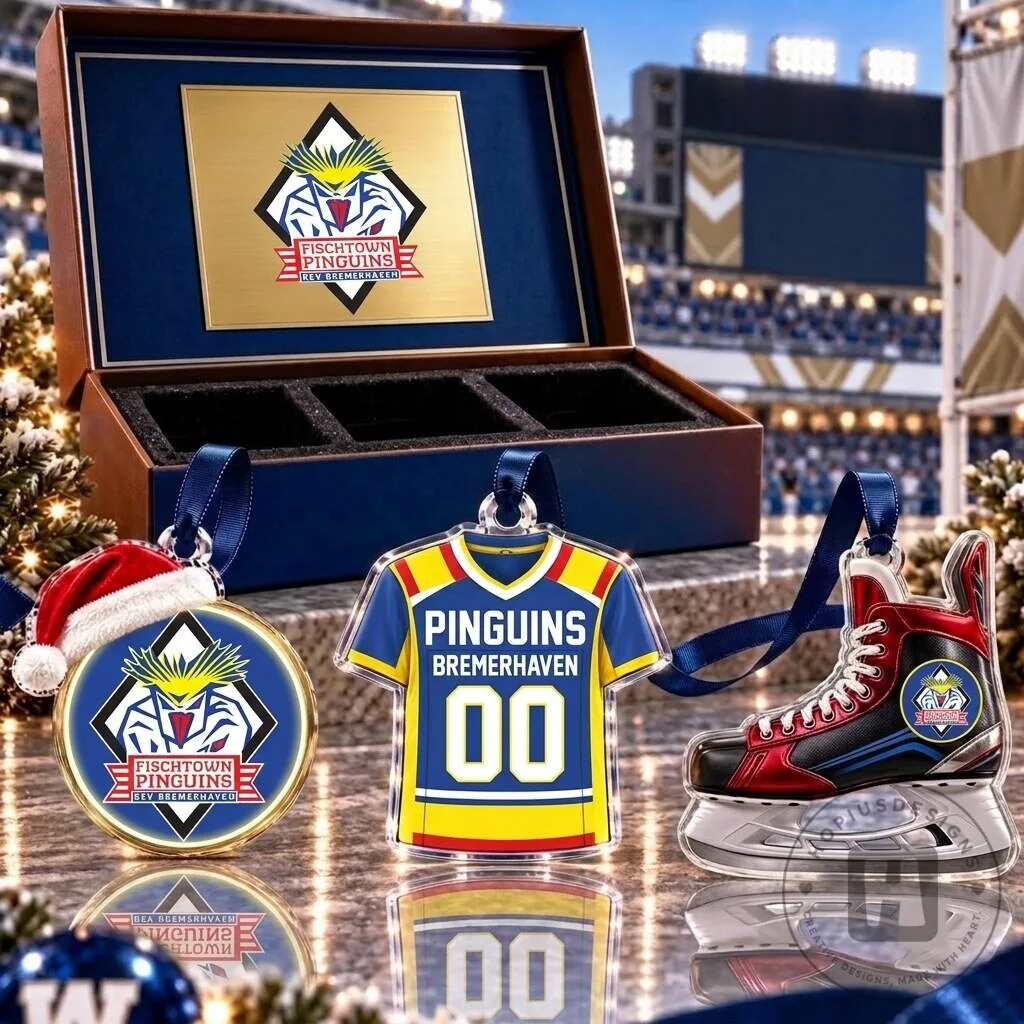 Fischtown Pinguins Bremerhaven DEL Ice Hockey Team Christmas Ornament Set