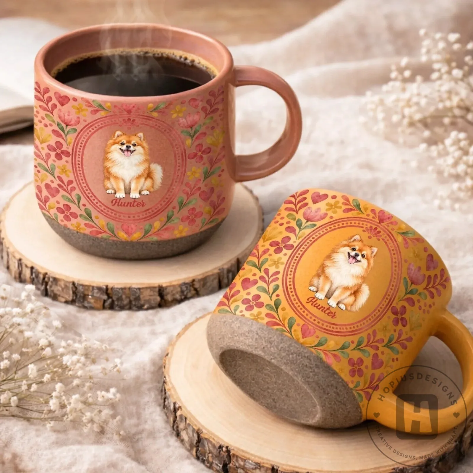 Personalized Pet Portrait Floral Pattern Coffee Mug Custom Dog Cat Animal Lover Gift 15 Personalized Pet Portrait Floral Pattern Coffee Mug Custom Dog Cat Animal Lover Gift