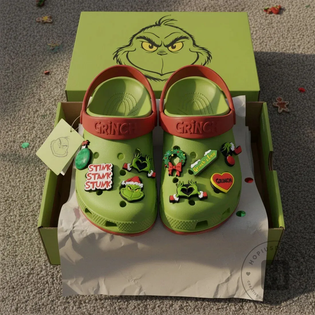 Grinch Christmas Holiday Green Clogs Classic Slip-On Shoes
