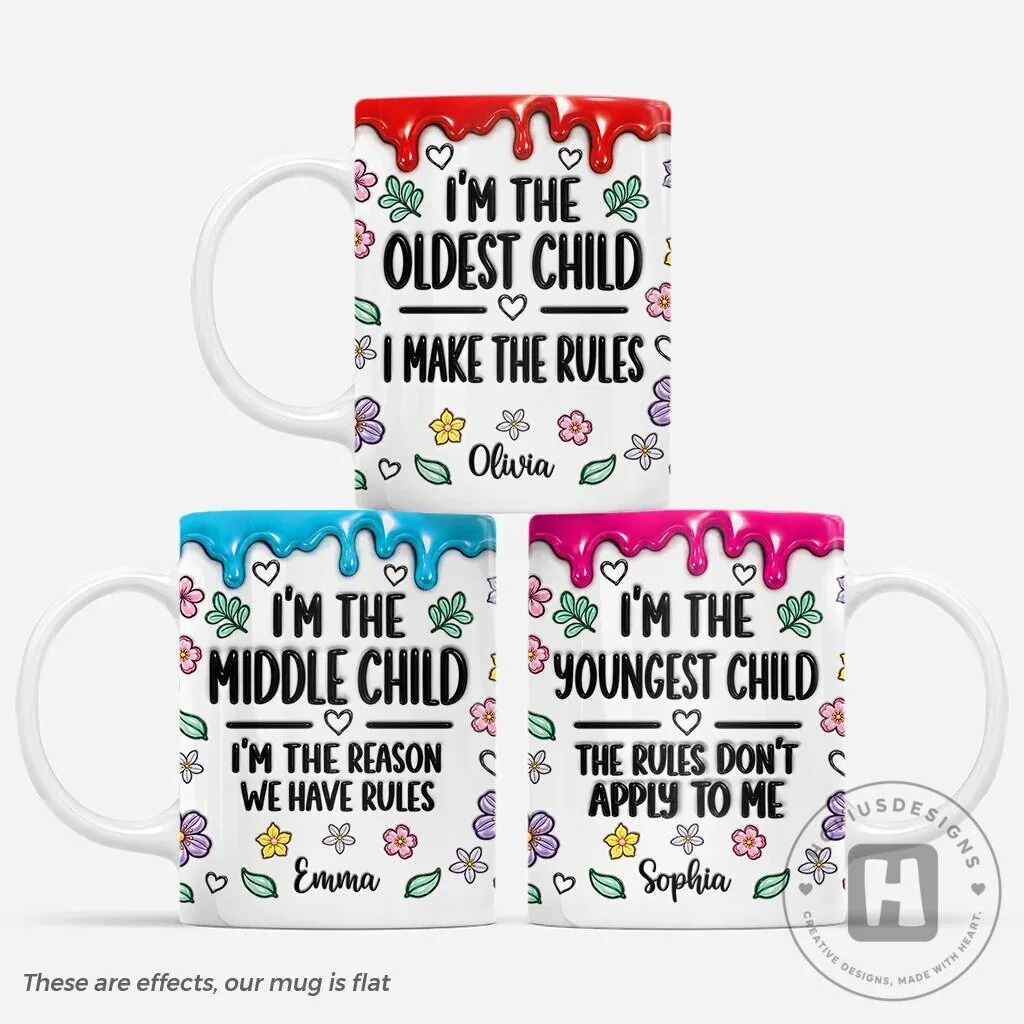 Oldest Middle Youngest Child Sibling Rules Personalized Family Coffee Mug 7 Oldest Middle Youngest Child Sibling Rules Personalized Family Coffee Mug