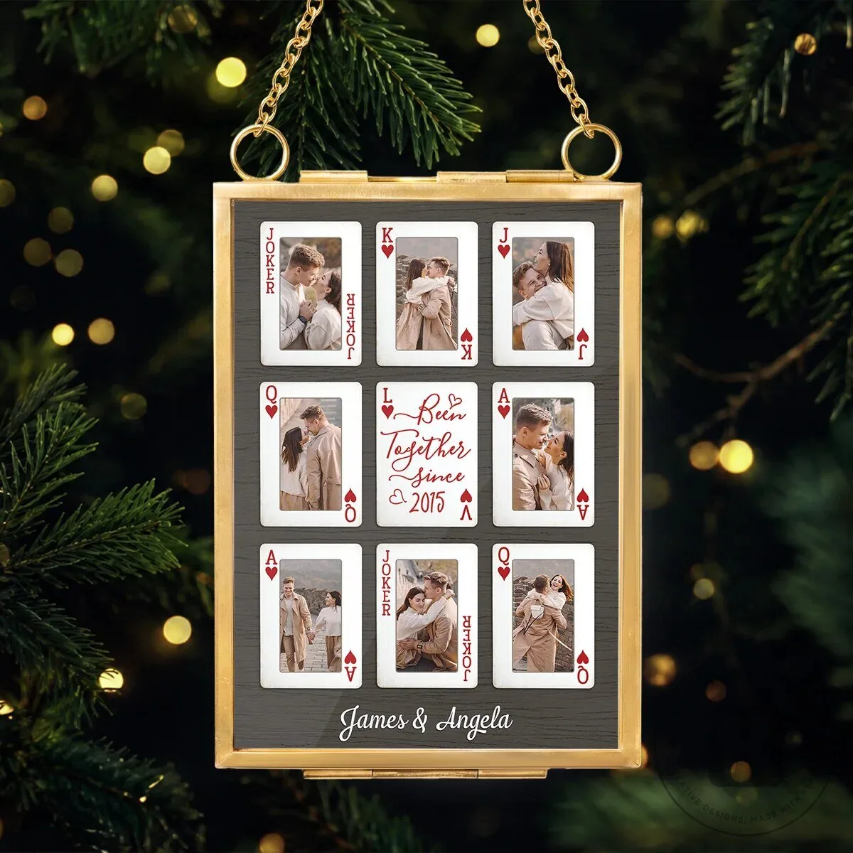 Personalized Lucky In Love Playing Cards Photo Frame Christmas Ornament 11 Personalized Lucky In Love Playing Cards Photo Frame Christmas Ornament
